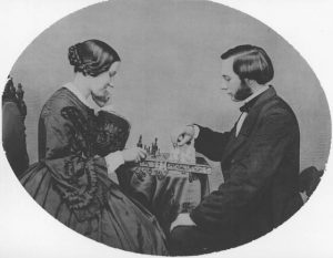 Thomas S Clarkson plays chess with his sister Lavinia 