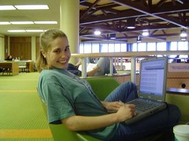 Katie Gardner studying in the ERC